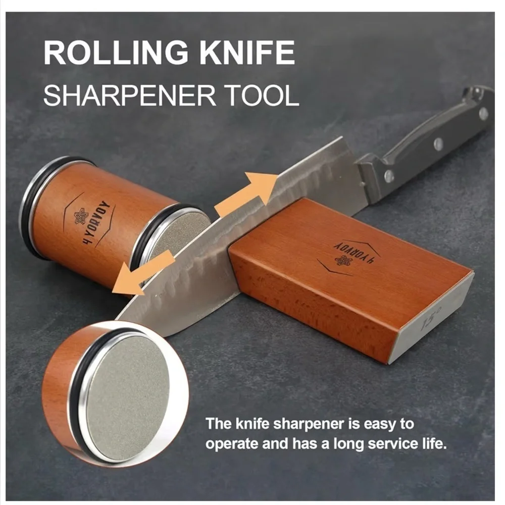 Rolling Knife Sharpener Tool - Brown